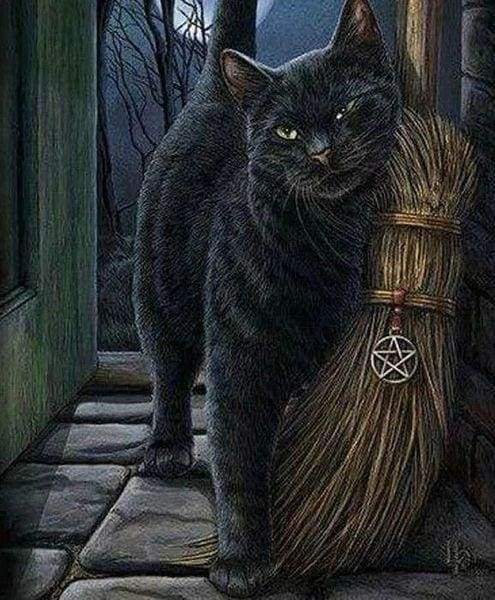 Diamond Painting, Schwarze Katze