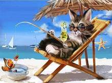 Laden Sie das Bild in den Galerie-Viewer, Diamond Painting, Katze Sommerzeit