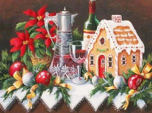 Diamond Painting, Weihnachtstisch