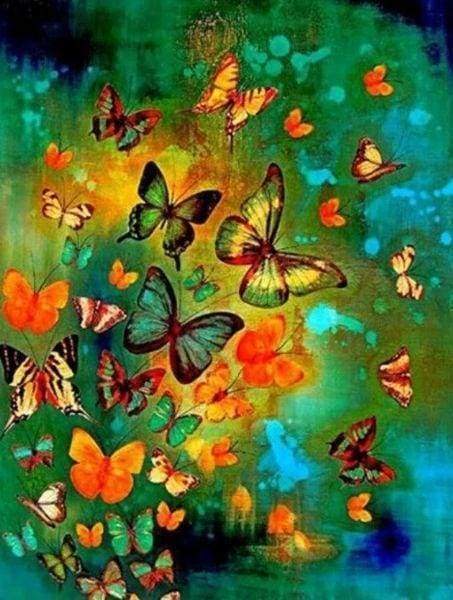 Diamond Painting, Bunte Schmetterlinge