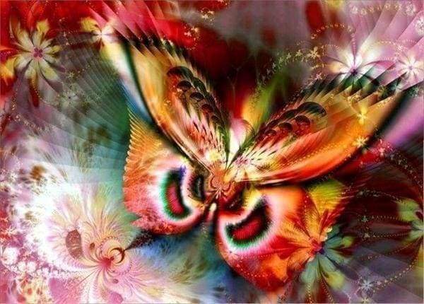 Diamond Painting, Bunter schöner Schmetterling