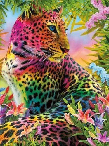 Diamond Painting, Bunter Leopard