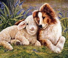 Laden Sie das Bild in den Galerie-Viewer, Diamond Painting, Hund und Schaf