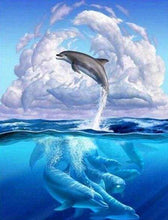 Laden Sie das Bild in den Galerie-Viewer, Diamond Painting, Springende Delfine
