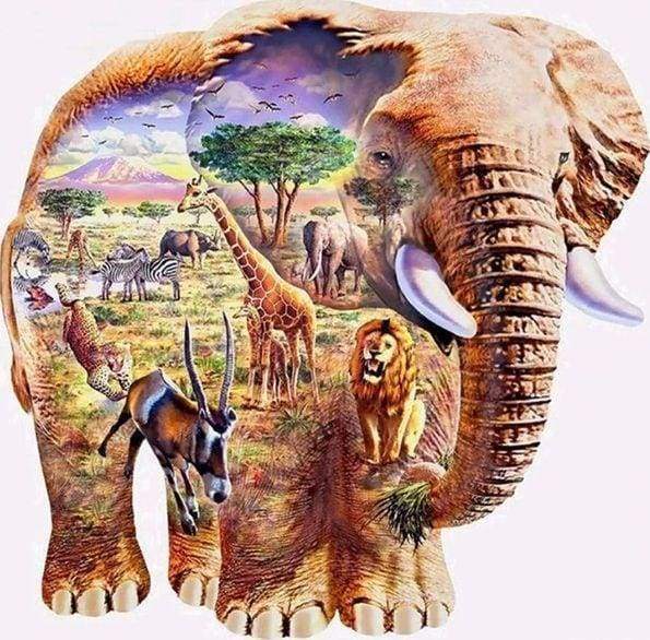 Diamond Painting, Elefant Landschaft