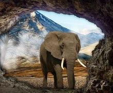 Laden Sie das Bild in den Galerie-Viewer, Diamond Painting, Sicht auf Elefanten