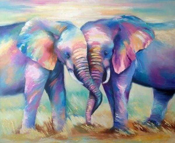 Diamond Painting, Elefantenpaar