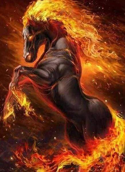 Diamond Painting, Feuerpferd