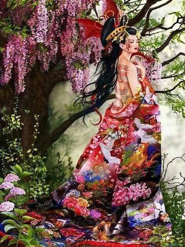 Diamond Painting, Blumenkleid