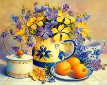 Laden Sie das Bild in den Galerie-Viewer, Diamond Painting, Blumen und Aprikosen