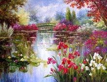 Laden Sie das Bild in den Galerie-Viewer, Diamond Painting, Blumen und See