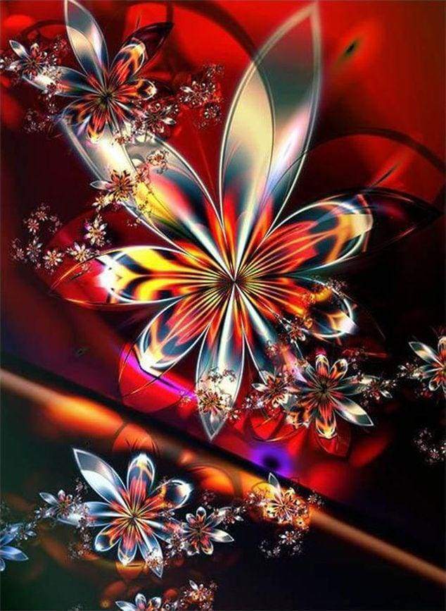 Diamond Painting, Glasblumen