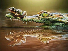 Laden Sie das Bild in den Galerie-Viewer, Diamond Painting, Frosch und Krokodil