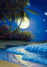 Laden Sie das Bild in den Galerie-Viewer, Diamond Painting, Vollmond am Stran