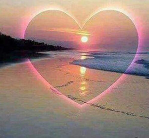 Diamond Painting, Herz am Strand