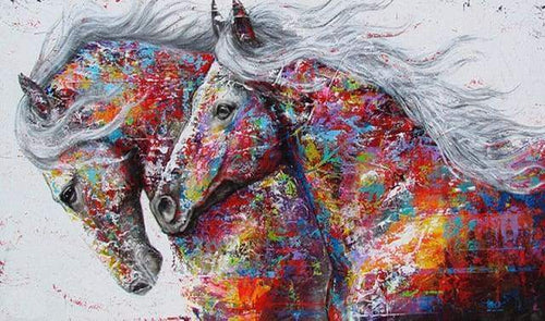Diamond Painting, Pferdepaar