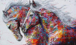 Diamond Painting, Pferdepaar