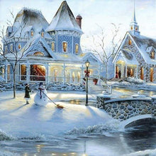 Laden Sie das Bild in den Galerie-Viewer, Diamond Painting, Haus und Schneemann
