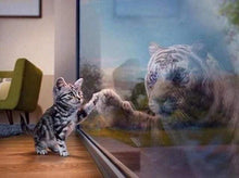 Laden Sie das Bild in den Galerie-Viewer, Diamond Painting, Kätzchen und Tiger Spiegelung