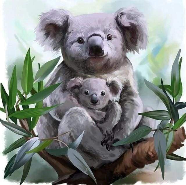 Diamond Painting, Koala und Baby