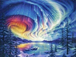 Diamond Painting, Seelandschaft im Winter