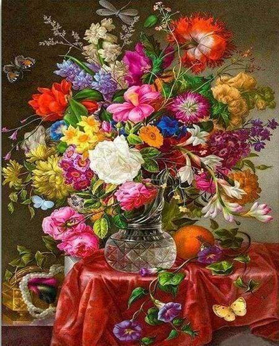 Diamond Painting, Großer Blumenstrauß