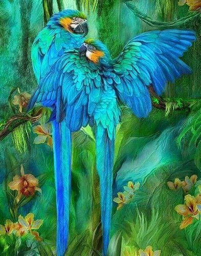 Diamond Painting, Große Papageien