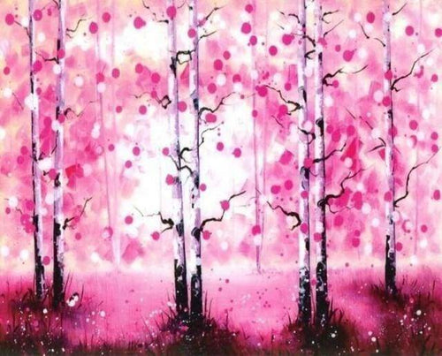 Diamond Painting, Entlaubte Bäume