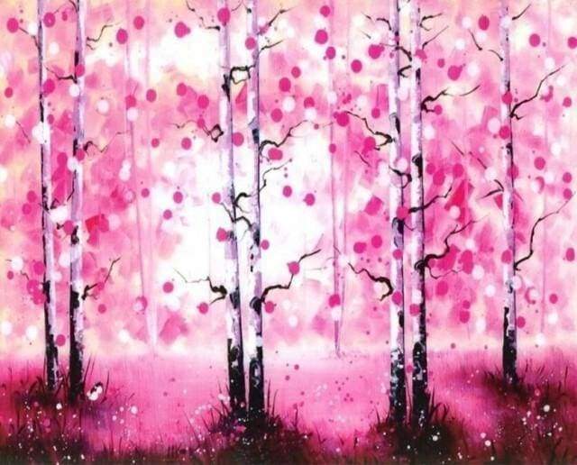 Diamond Painting, Entlaubte Bäume