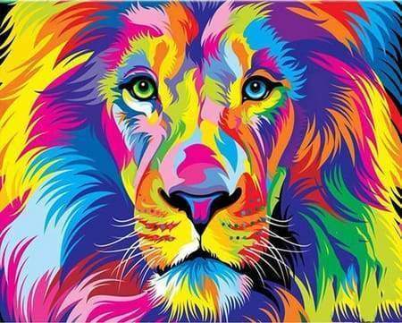 Diamond Painting, Löwe Pop Art