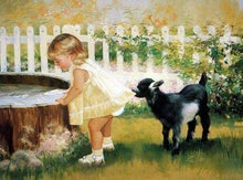 Laden Sie das Bild in den Galerie-Viewer, Diamond Painting, Kleines Mädchen und Hund