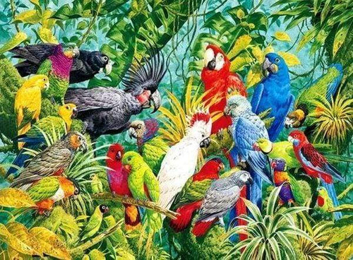 Diamond Painting, Papageien