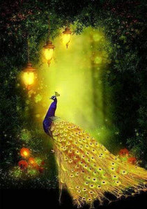Diamond Painting, Pfau und Licht