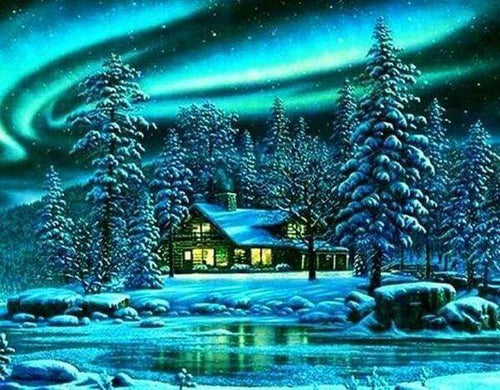 Diamond Painting, Polarlicht