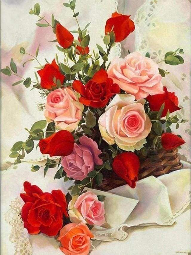 Diamond Painting, Schöne Rosen