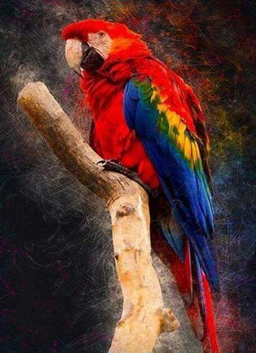 Diamond Painting, Roter Papagei