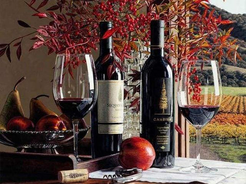 Diamond Painting, Rotwein