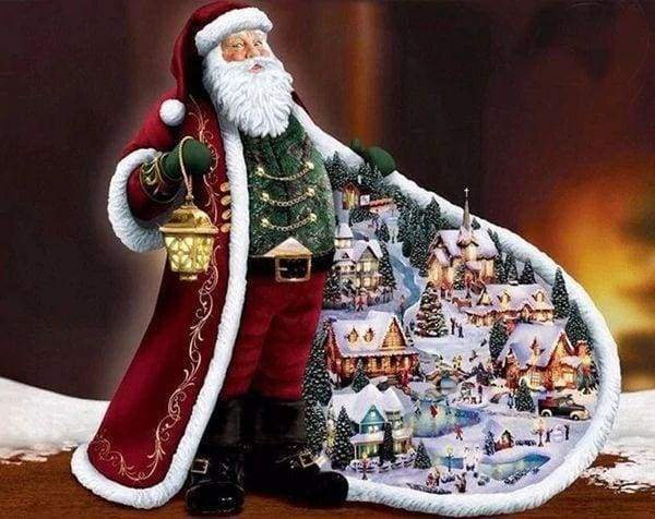 Diamond Painting, Weihnachtsmann Geschenke