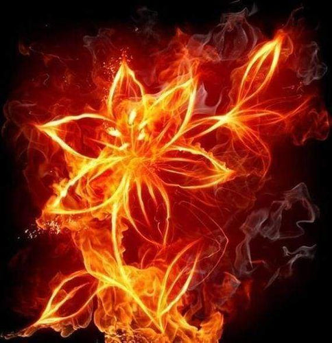 Diamond Painting, Brennende Blume