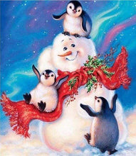 Laden Sie das Bild in den Galerie-Viewer, Diamond Painting, Schneemann und Pinguine