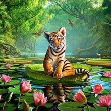 Laden Sie das Bild in den Galerie-Viewer, Diamond Painting, Tiger auf dem Wasser