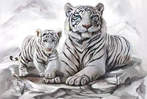 Diamond Painting, Tiger im Schnee