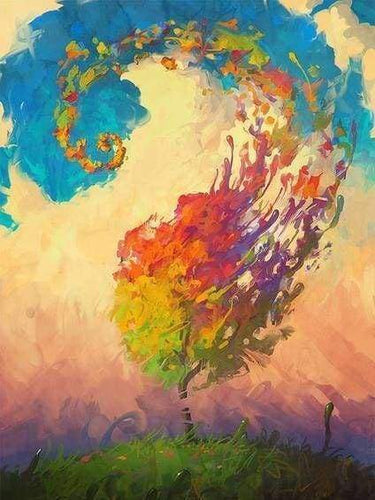 Diamond Painting, Baum abstrakt