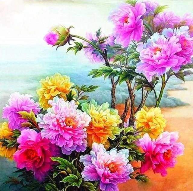 Diamond Painting, Wildblumenstrauß