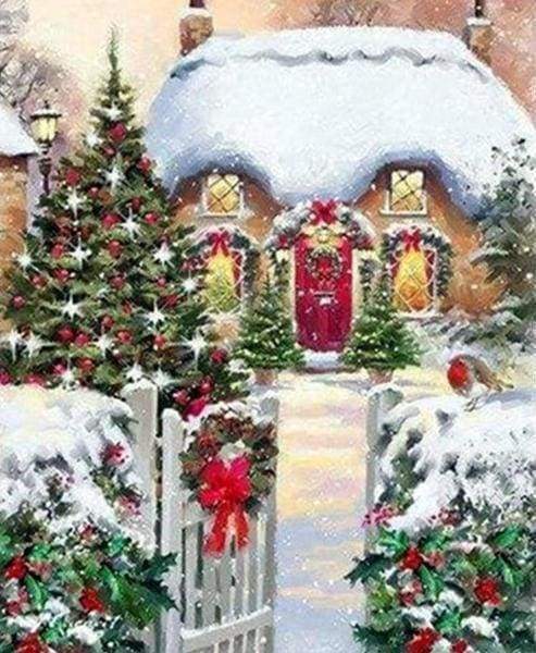 Diamond Painting, Winter House