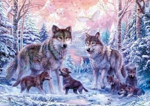 Diamond Painting, Wölfe