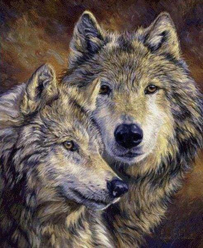 Diamond Painting, Wölfe Porträt