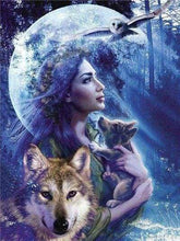 Laden Sie das Bild in den Galerie-Viewer, Diamond Painting, Frauen und Wolf