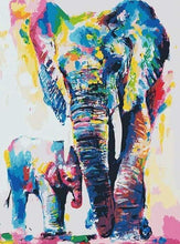 Laden Sie das Bild in den Galerie-Viewer, Malen nach Zahlen fŸr Erwachsene |ÊElefanten Aquarell | Figured&#39;Art