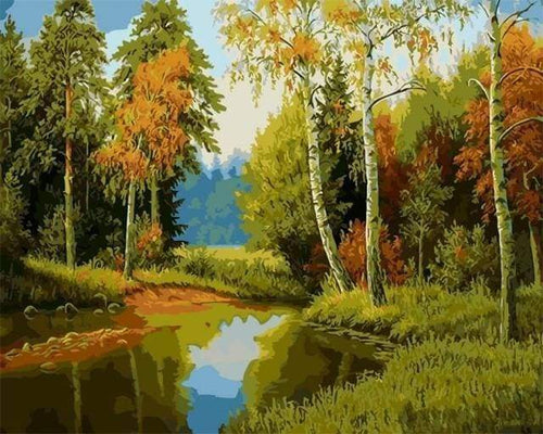 Malen nach Zahlen fŸr Erwachsene |ÊDem Fluss entlang | Figured'Art